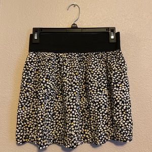 Black yellow and white floral skirt
